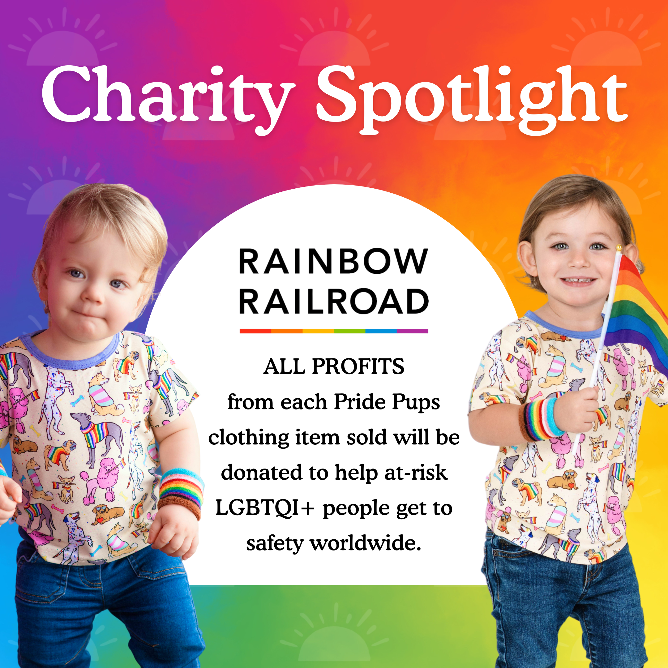 CHARITY PRINT - T-Shirt - Pride Pups - Extended Sizing - Luxe Bamboo