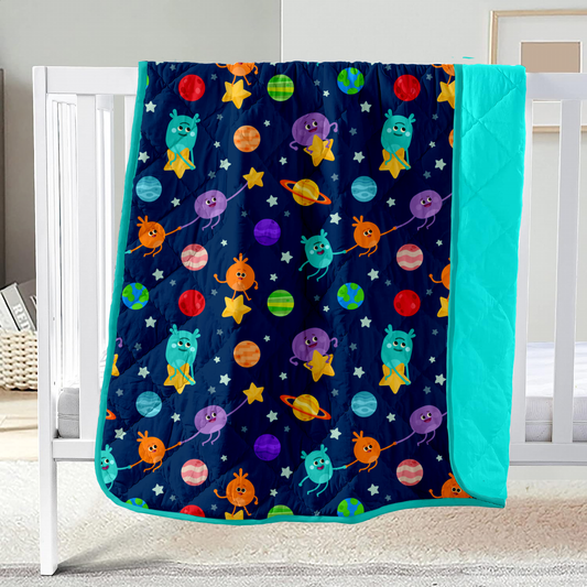 PREORDER : 15 WEEK TAT - Super Simple Bumble Nums in Space - Couch Quilty - Luxe Bamboo