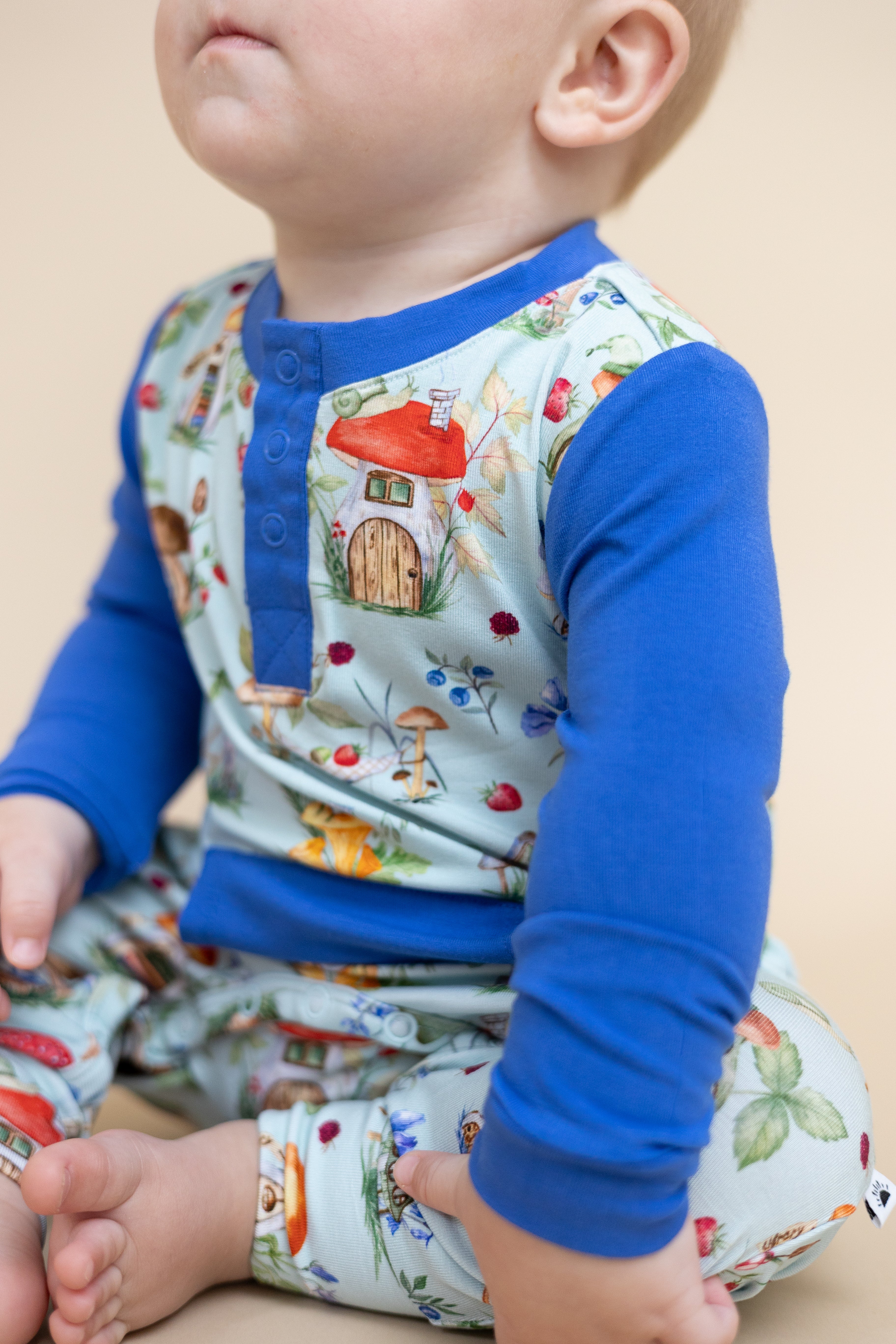Henley Play Romper - Shroom Village - Luxe