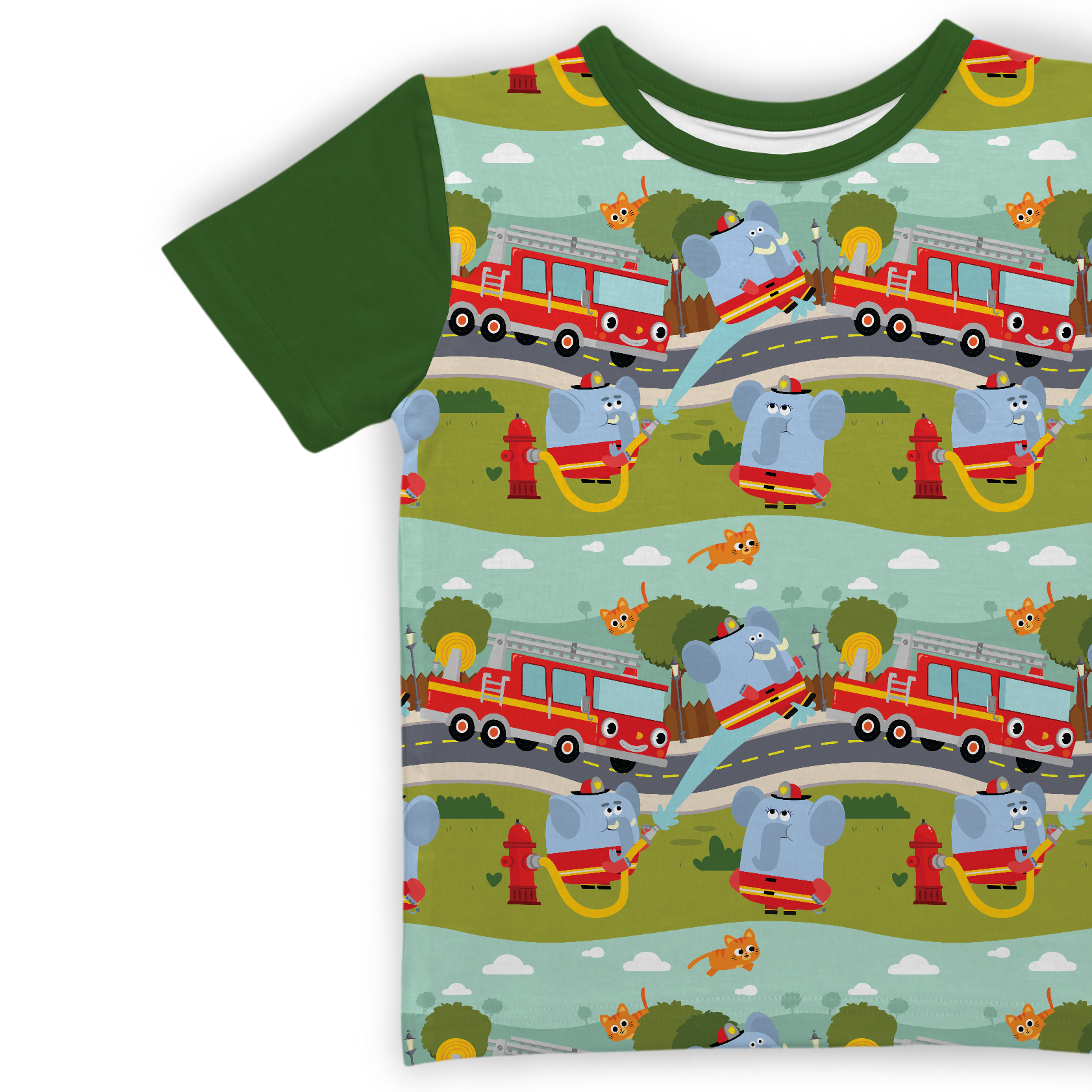 PREORDER TAT 14 WEEKS - T-shirt - Super Simple™  Here Comes the Firetruck - Tencel™  Modal