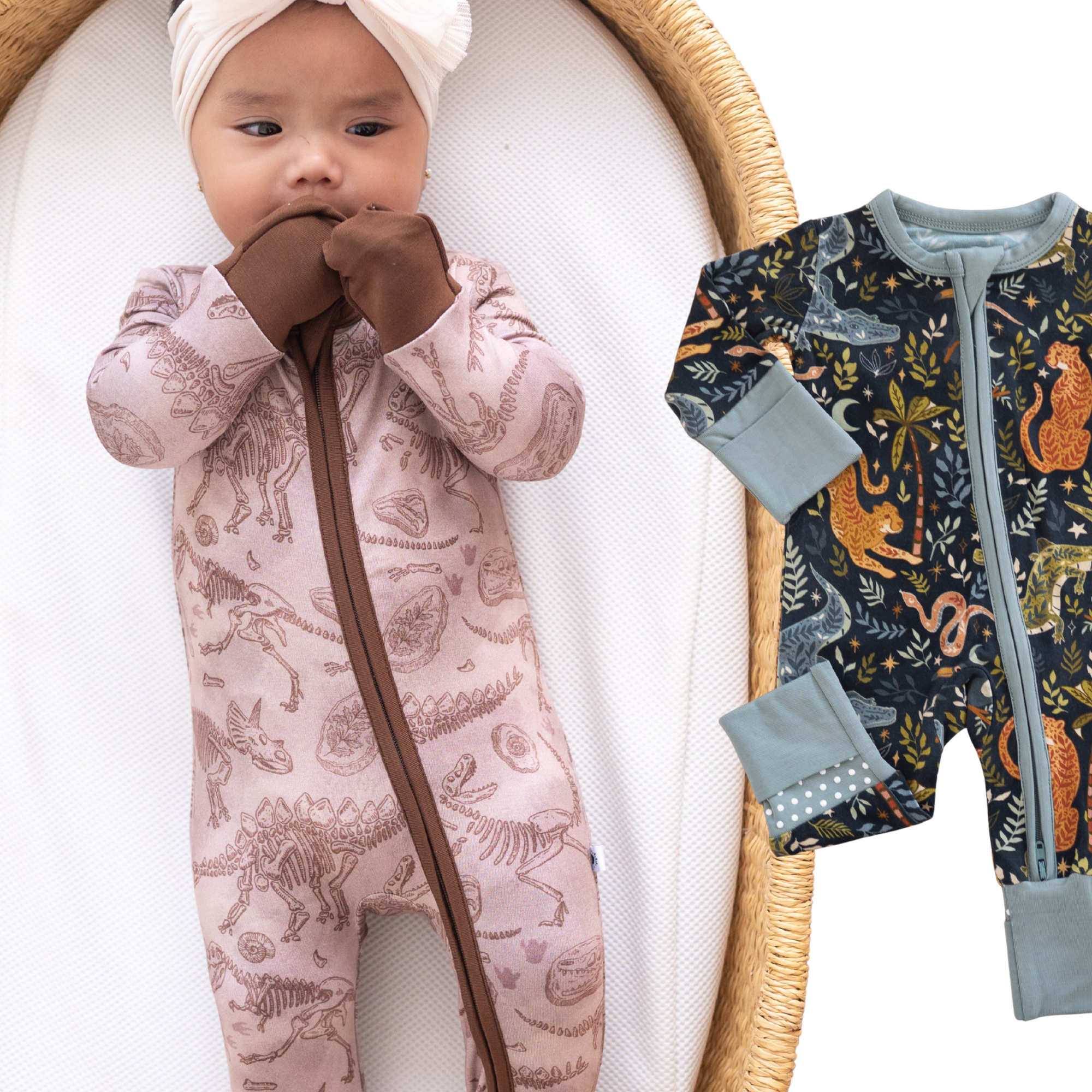 Gender Neutral Baby Shower Gift Bundle - Fossils & Night Jungle