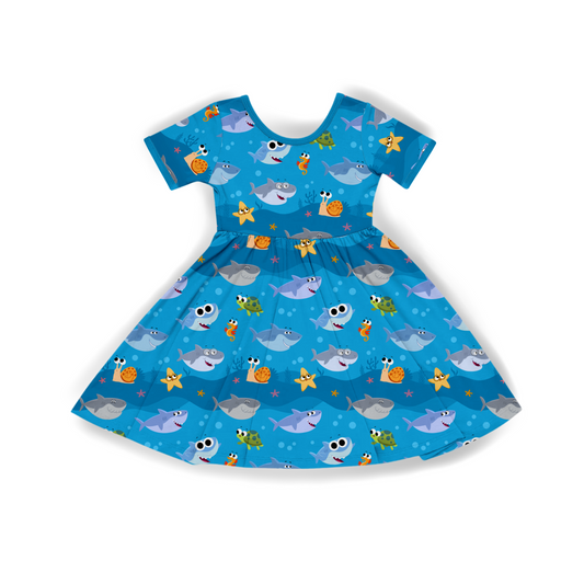 PREORDER: 15 WEEK TAT - Super Simple Baby Shark - Dress - Luxe Bamboo