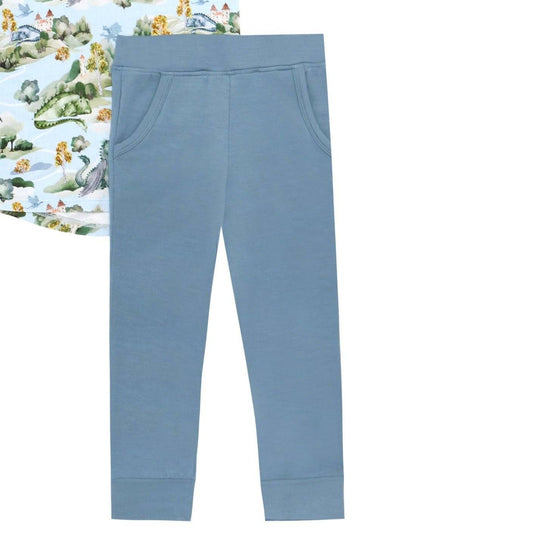 Bamboo French Terry Jogger - Dragonshire Blue - ploombaby
