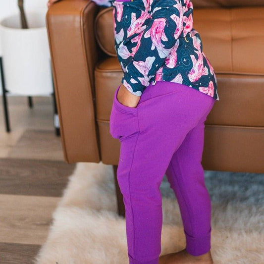 Bamboo French Terry Jogger - Grape Juice - ploombaby