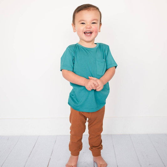 Organic Cotton Ribbed Slouch Pant - Brown Sugar - ploombaby