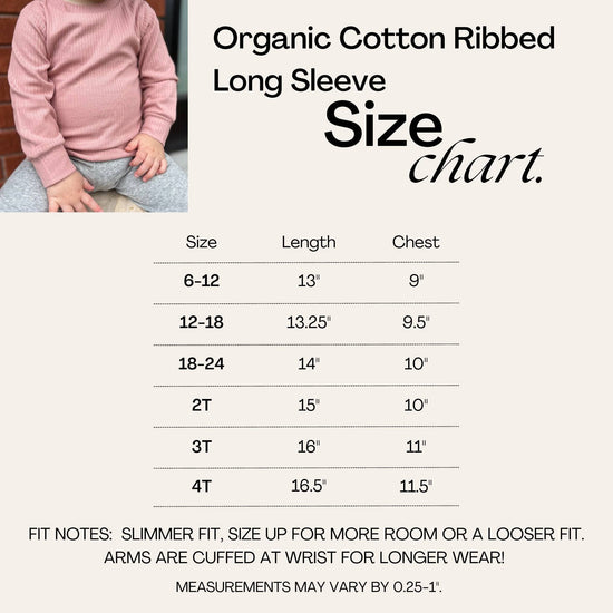 Ribbed Long Sleeve - Organic Cotton - Pink - ploombaby