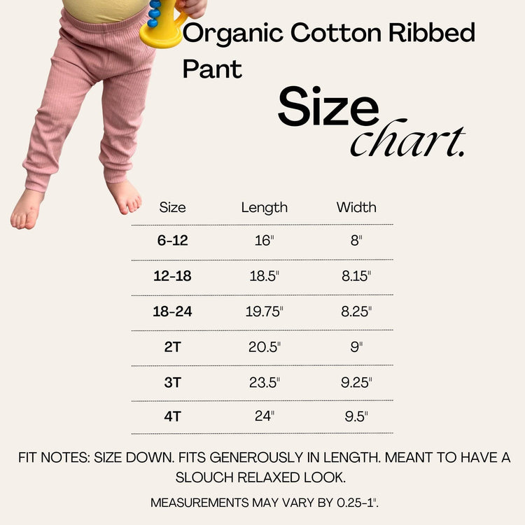 Ribbed Slouch Pant - Pink- Organic Cotton - ploombaby